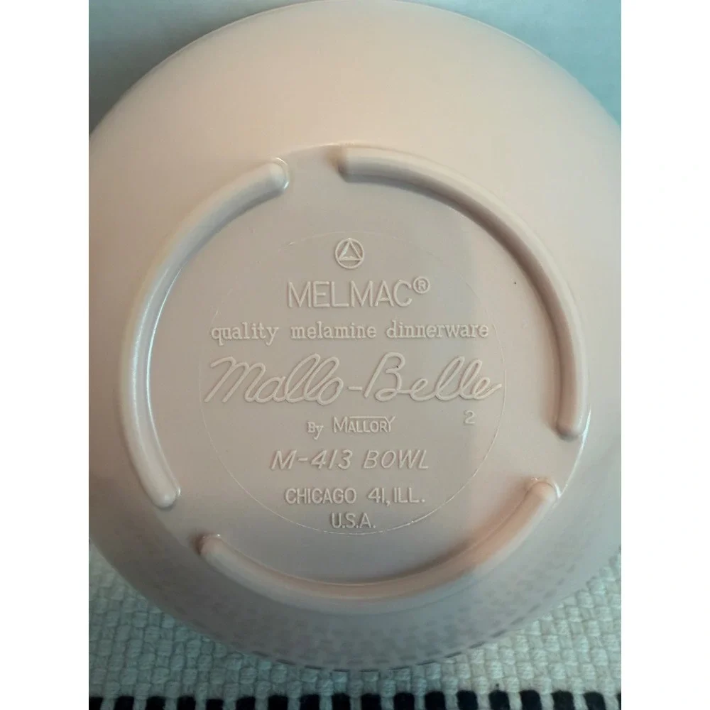 Vintage Pink Mallo-Belle Melmac 413 Bowls Set of 5 Mallory Mid Century MCM